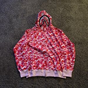 BAPE ABC Camo Shark Full Zip Hoodie Pink